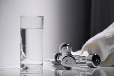 Close-up of drink in glass on table