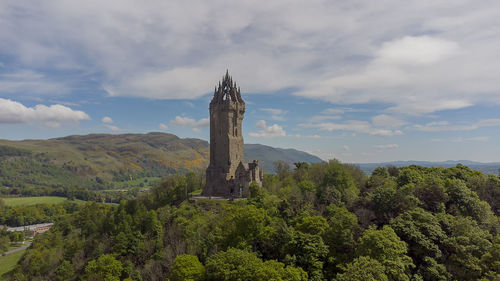 The national wallace monument overlooking the city of stirling in scotland, uk