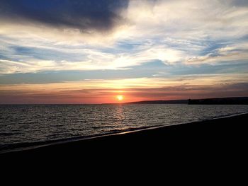 Scenic view of sea during sunset