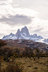 Scenic view of mountains against sky