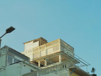 Low angle view of building against clear sky
