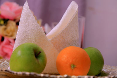 Close-up of fruits on table