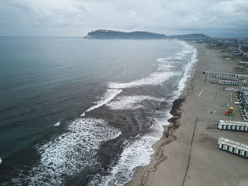 Aerial view of sea against sky