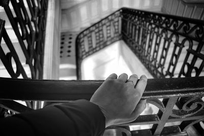 Low section of person on staircase