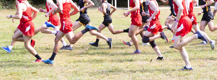 Group of people running