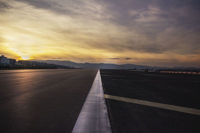 Airport during sunset