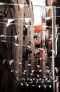 Full frame shot of clothes drying outside building