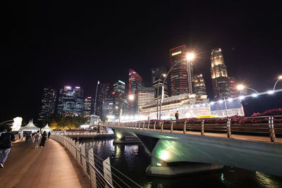 Illuminated city at night