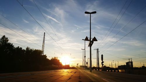 Electricity pylon at sunset