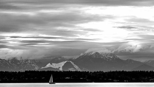 Scenic view of mountains against sky