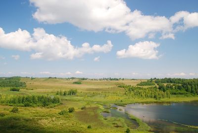 Scenic view of field against sky