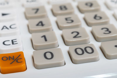 High angle view of computer keyboard on table