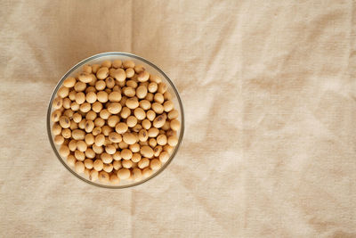 High angle view of breakfast on table