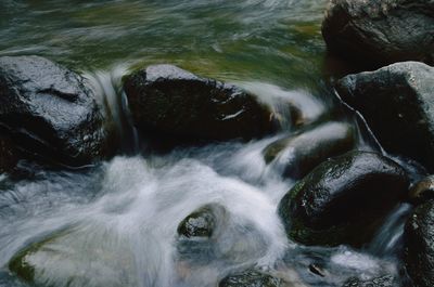 High angle view of waterfall