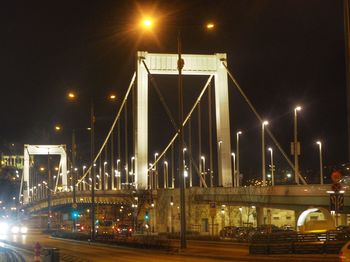 Illuminated street light at night