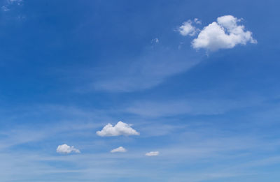 Low angle view of clouds in blue sky