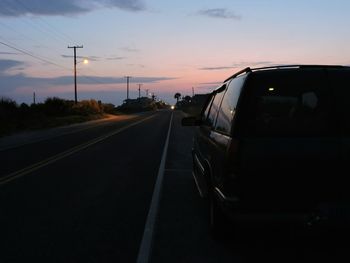 View of road at sunset