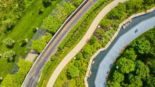 High angle view of road amidst landscape