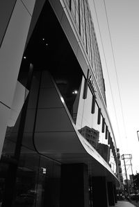 Low angle view of modern building against sky