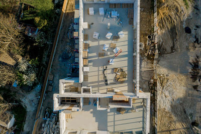 High angle view of swimming pool