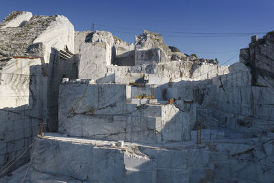 Low angle view of rock formations