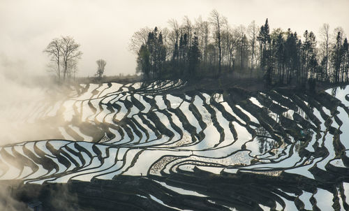 Scenic view of land against sky