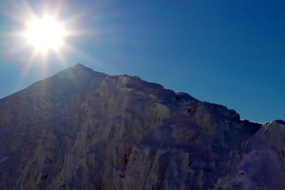 Low angle view of mountain against sky