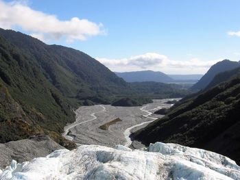Scenic view of mountains against sky