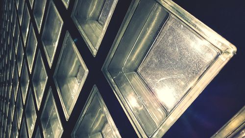 Low angle view of skylight in building