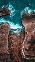 High angle view of sea shore