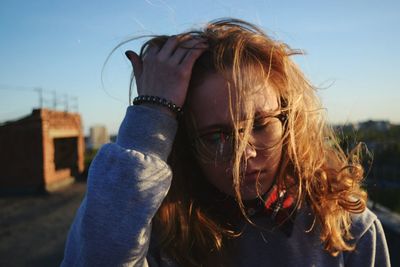 Close-up of young woman