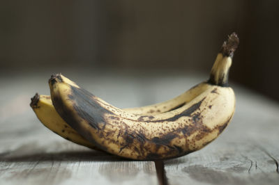 Close-up of bananas on table