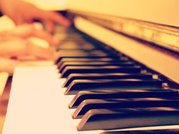 Close-up of piano keys