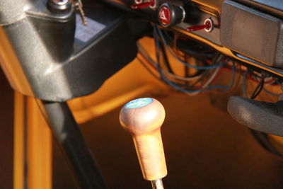 Close-up of gearshift in vehicle