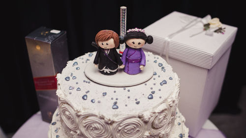 Close-up of cake on table