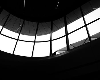 Low angle view of skylight in building