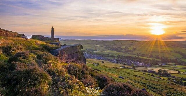 sunset, sky, built structure, architecture, scenics, cloud - sky, landscape, building exterior, tranquil scene, tranquility, beauty in nature, mountain, nature, orange color, idyllic, cloud, grass, field, hill, tree