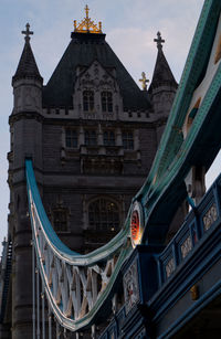 Low angle view of bridge in city