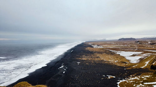 High angle view of sea against sky