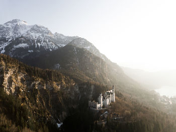 Scenic view of mountains against clear sky