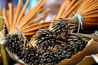 Close-up of wooden sticks