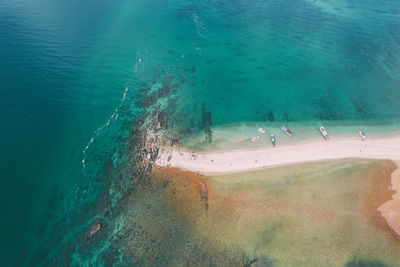 High angle view of beach