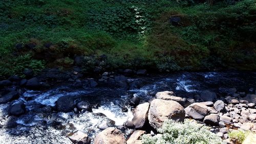 Close-up view of stone wall