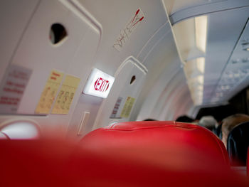 Close-up of airplane window