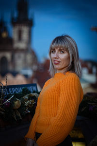 Portrait of a beautiful blonde girl.