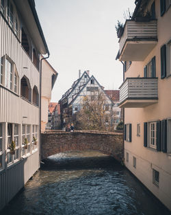 Canal amidst buildings against sky