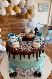 High angle view of cake on table