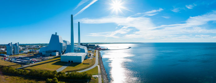 Aerial view of the most beautiful and eco friendly power plants in the world.