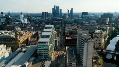 High angle view of cityscape