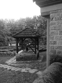 Gazebo on roof against sky